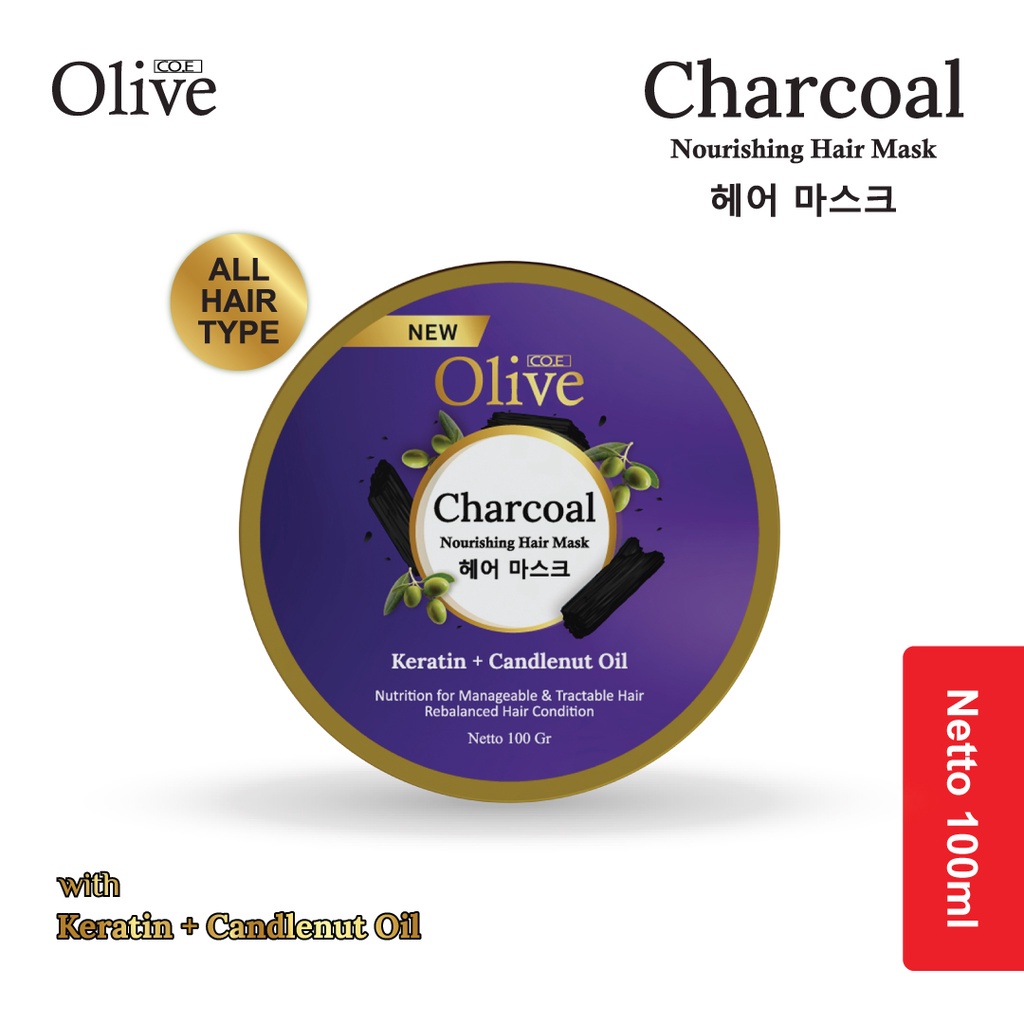 NEW Olive Charcoal Keratin Hair Mask - Olive keratin nourishing hair mask BPOM