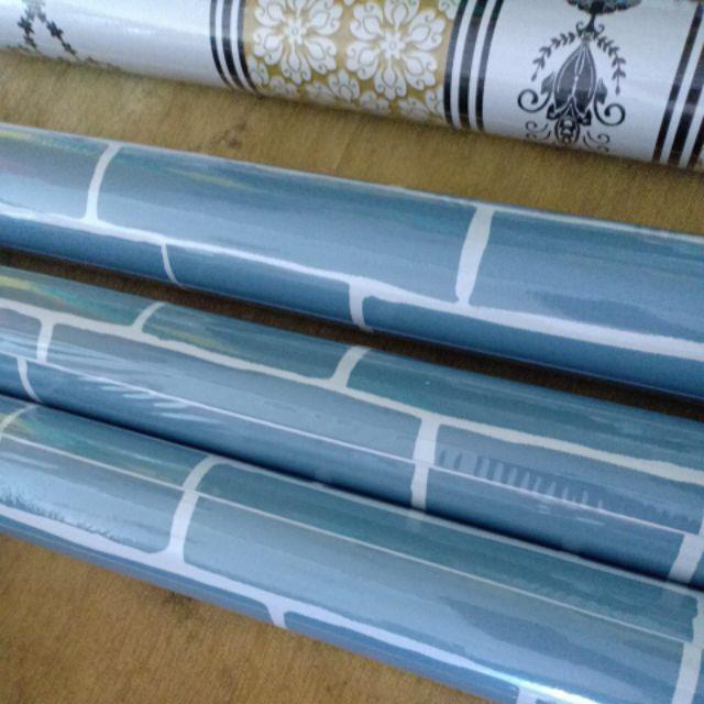 Wallpaper Dinding Sticker Bata List Putih