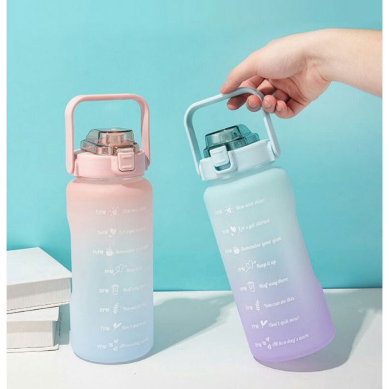 Botol Minum Viral Motivasi 2 Liter Dengan Penanda Waktu BPA Free Anti Tumpah Botol Minum Motivasi 2000ML / Botol Minum Produk Terbaru / Botol Minum Viral / Botol Minum Kekinian / Botol Minum Jumbo Transparan Full Colour Olahraga Travel Sport Water