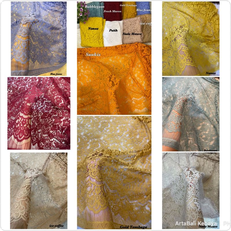 Kain Kebaya Brokat Semi Itali Ysl Perancis Srikandi