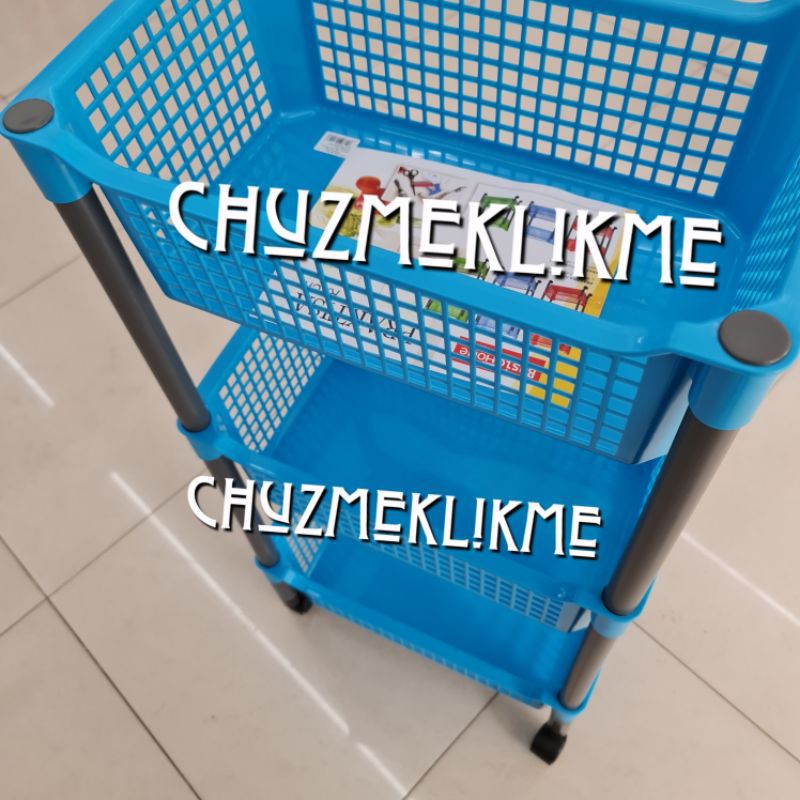 Rak susun serbaguna susun 3/Praktisa rack susun 3/Rak plastik ada roda susun 3