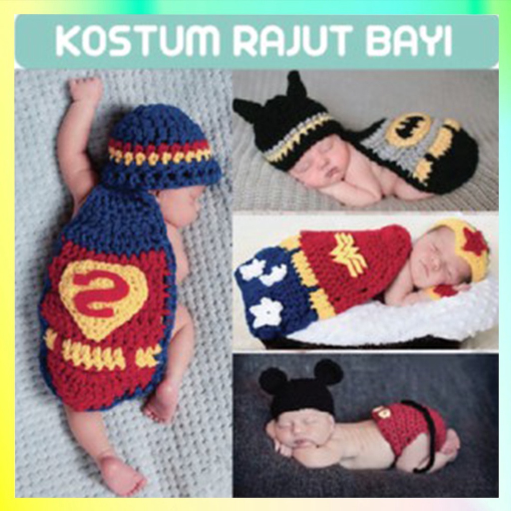 Kostum Bayi Newborn Baju Rajut Bayi Foto Fotografi Full Month 1