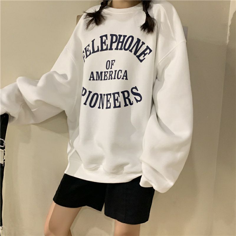 (S - 6XL) Sweater Crewneck FELEPHONE Of AMERICA PIONEERS Sweatshirts Oversize Unisex Korean Style Harajuku Hijau matcha Avocado Baby Blue Putih Cute Korean Street S M L XL XXL XXXL 4L 5L 6L Loose long Sleeve Sweatshirt Green Soft Jaket Jumbo