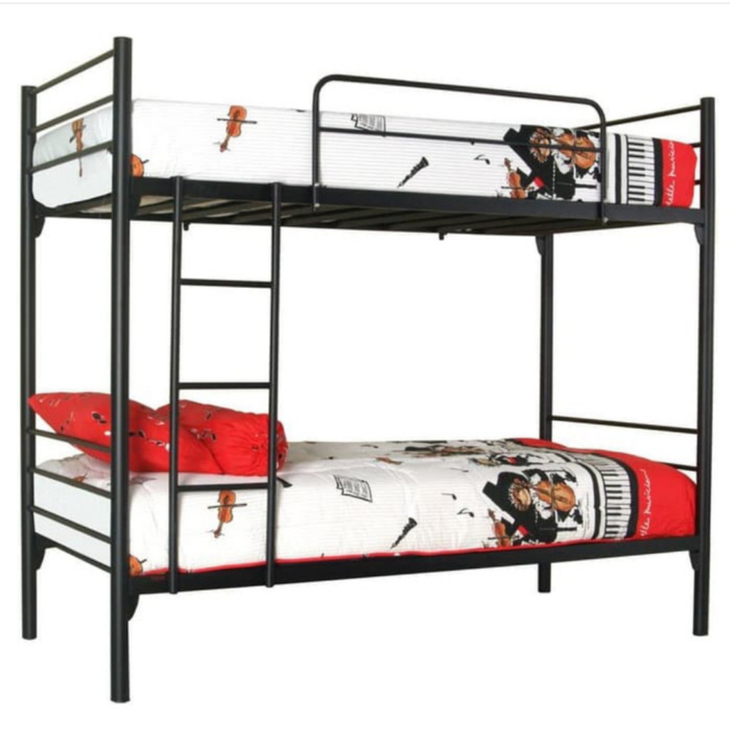 Ranjang Besi Tingkat 3 kaki 90x190cm 100x200cm, 4 kaki 120x200cm MEDAN