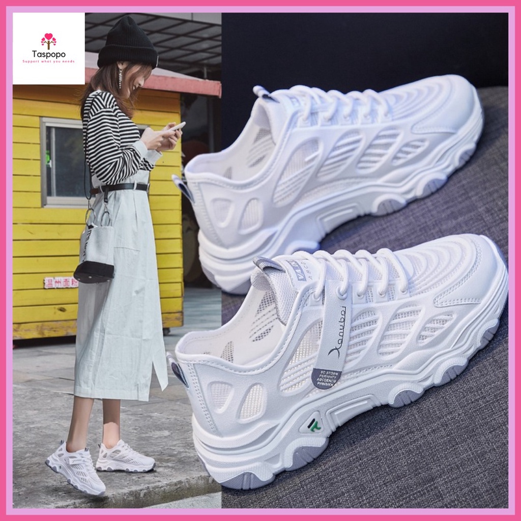 [Import] Taspopo 1014 Sepatu Sneaker Wanita Zigzag