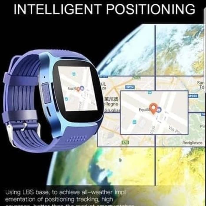 Smartwatch T8-T8 Bluetooth Smart Watch Dukungan Sim Dan TF Card-Biru