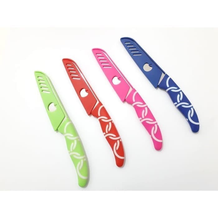 PISAU APEL Pisau Buah Motif + Sarung Apel / Pisau Buah Kue Motif Sarung Apel