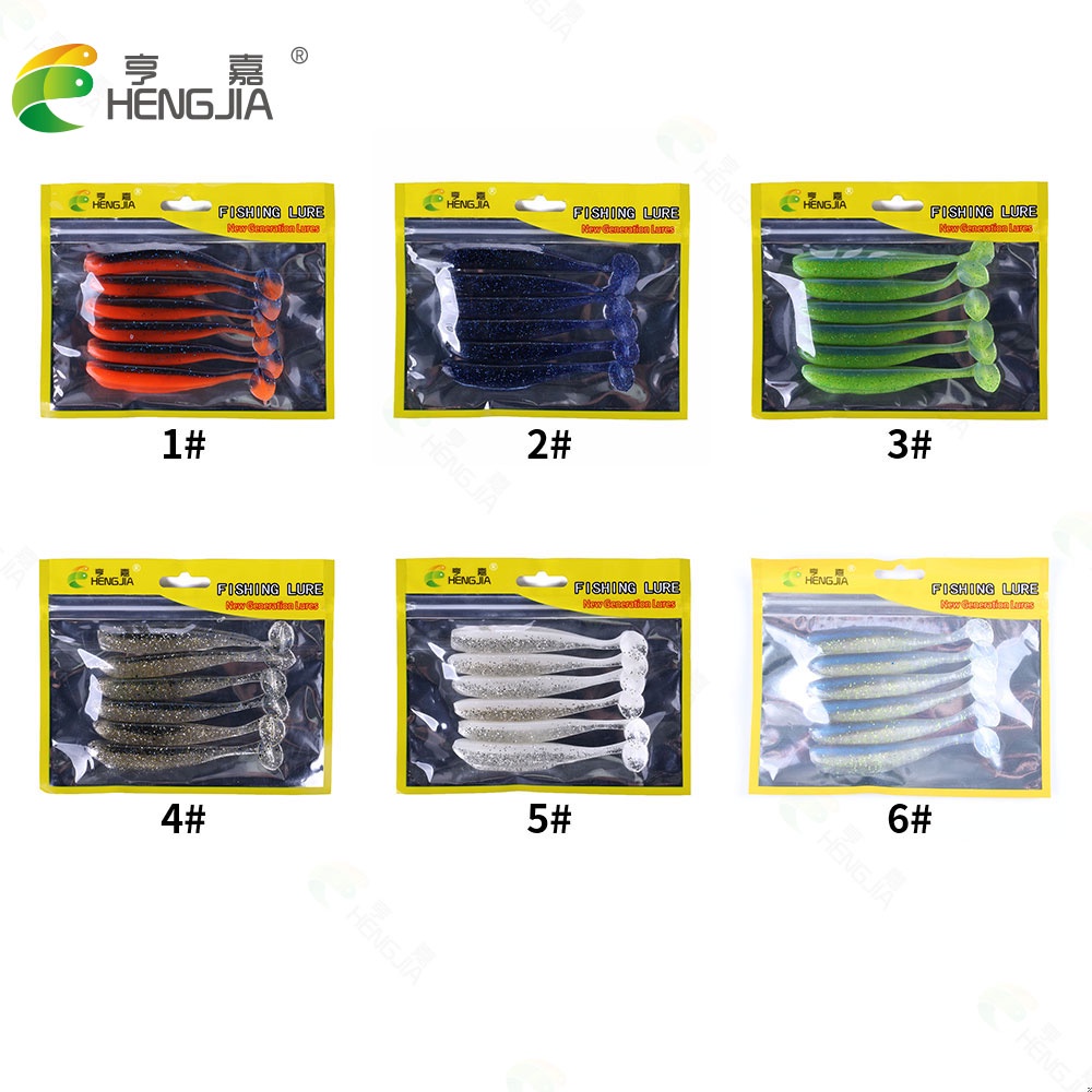 Hengjia 6pcs / Kantong Umpan Pancing Softlure Tiruan Bentuk Ikan 100mm 5.4g Bahan Silikon