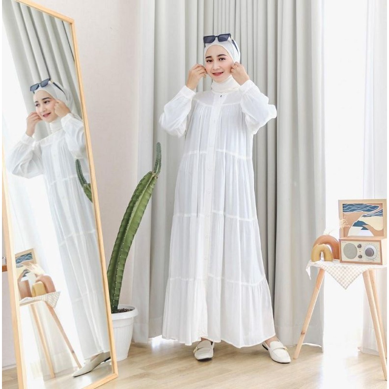 DRESS PUTIH KOREA - OUTFIT KONDANGAN Maxi dress