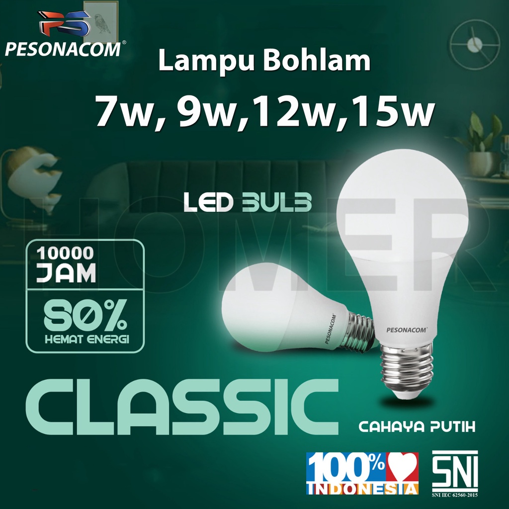 Pesonacom Lampu LED Bohlam Bulb Led Rumah kantor paling murah termurah SNI 7w 7watt 7 w 7 watt 9w 9watt 9 w 9 watt 12w 12watt 12 w 12 watt 15w 15watt 15 w 15 watt putih