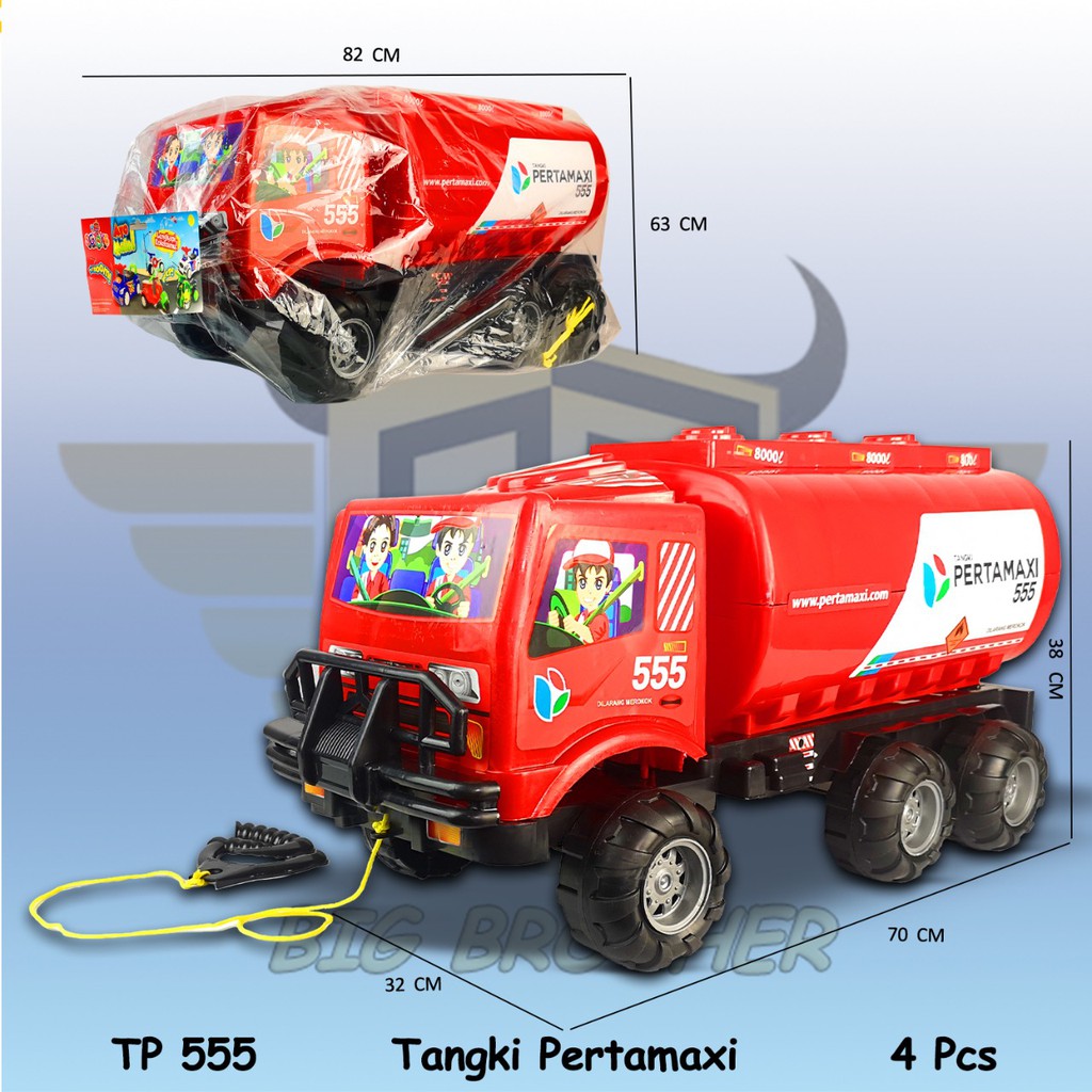 MURAH TP555 Truk Truck Mainan Anak Mobil Mobilan Tangki Tengki Pertamina Minyak BBM Jumbo Besar BIGBROTHER