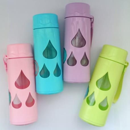 No 8806 Botol Minum Kaca  400 ML Termurah / Botol Minum Tumbler  Lucu