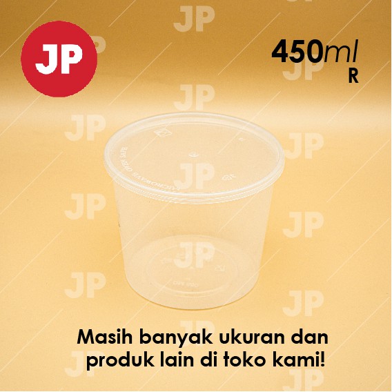 Mangkok Plastik  Thinwall Bulat Datar R 450ml (ISI 5)