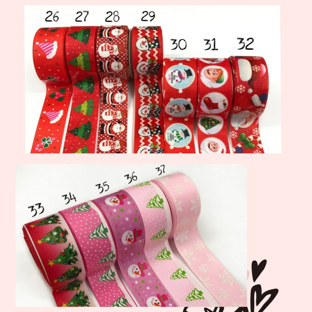 PITA KADO | PITA HAMPERS | PITA GROSGRAIN MOTIF NATAL 2,5 CM