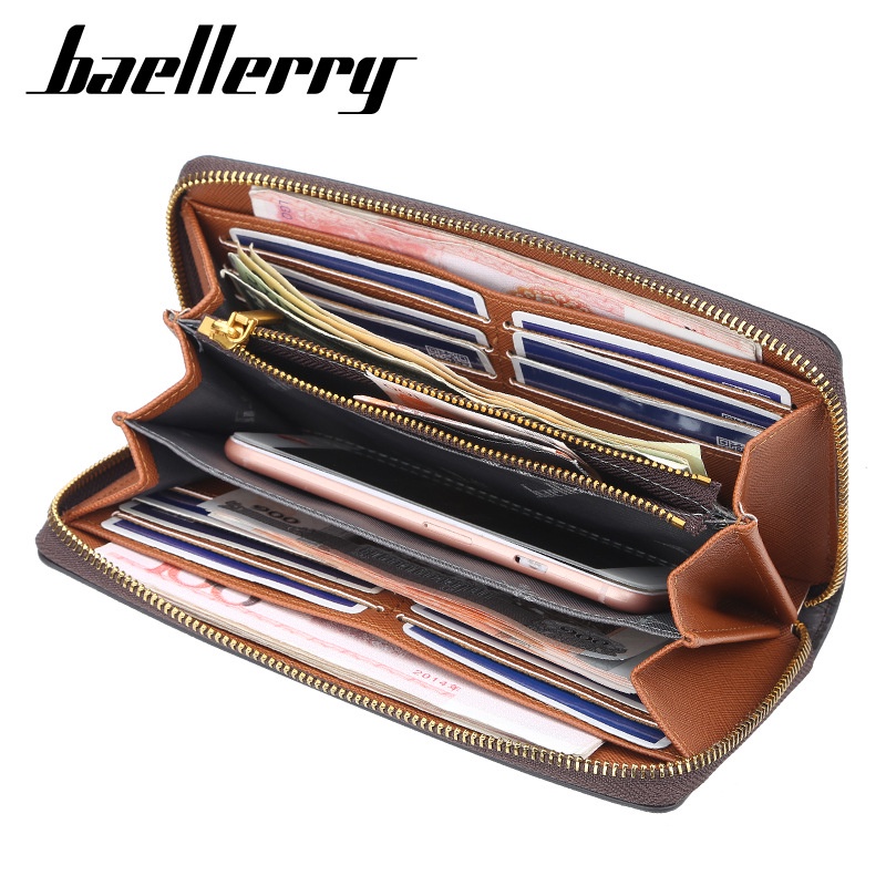 DOMPET PANJANG WANITA RESLETING BAELLERRY ORIGINAL COKLAT KULIT GEORA WA457B8 BATAM SLOT CEWEK IMPORT BRANDED KARTU UANG BESAR SIMPLE KEKINIAN KOREA REMAJA MURAH PREMIUM