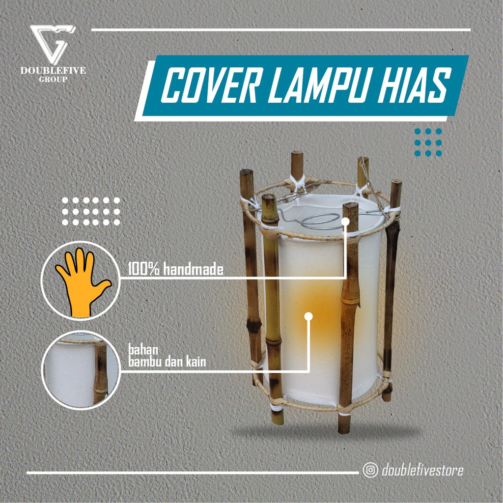 Kap Lampu Hias Bambu Kap Lampu Hias Gantung Klasik Bambu Natural Tradisional Uk 25 x 15 x 15