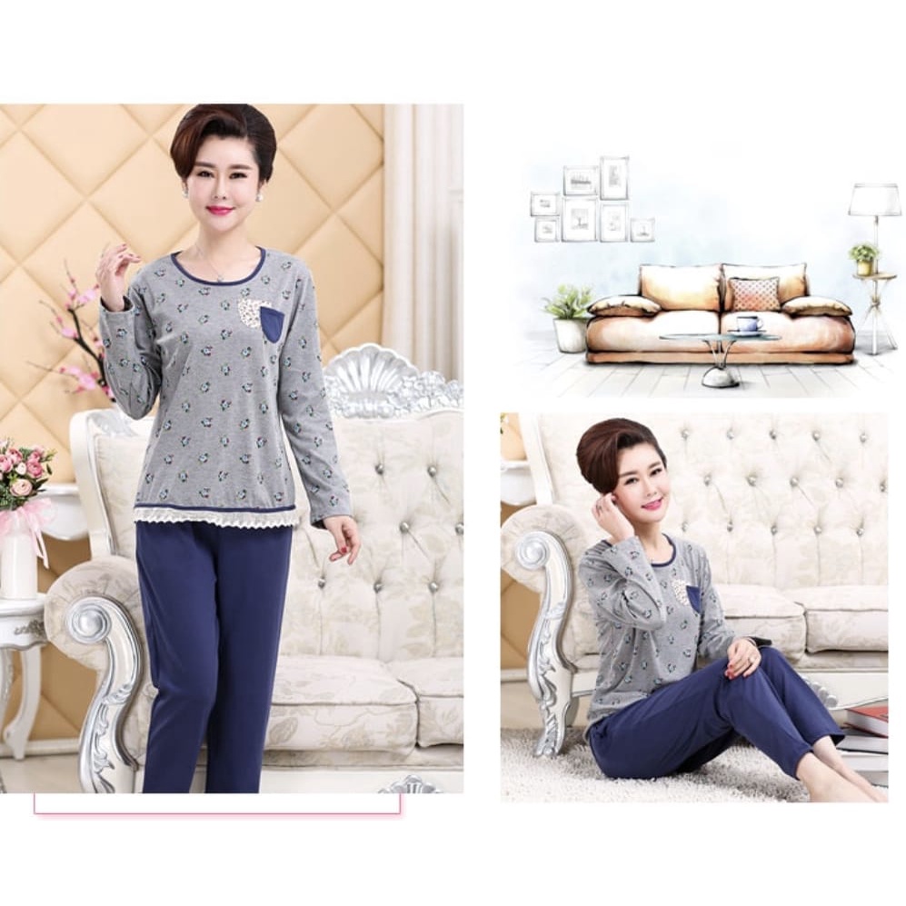 PP baju tidur wanita bahan kaos katun import premium
