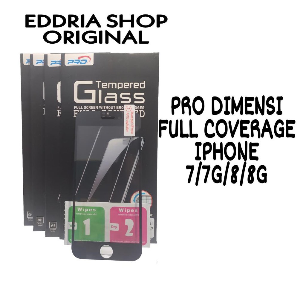 TEMPERED GLASS IPHONE 7/7G/8/8G FULL COVERAGE PRO PREMIUM NEW