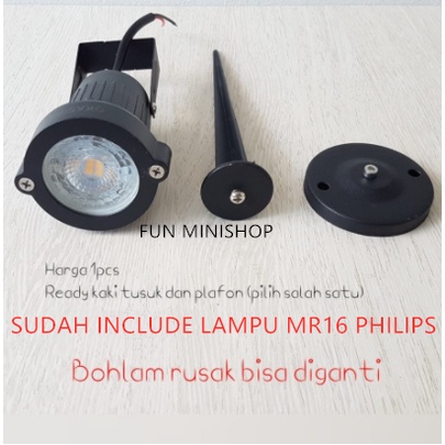 Lampu TAMAN kosongan mr16 OUTDOOR WATERPROOF INCLUDE LAMPU MR16 PHILIPS