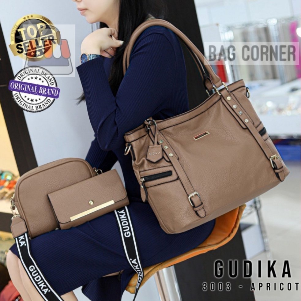 BagCorner - GUDIKA Bag 3003 - Tas Set Dompet & Mini Bag Selempang 3in1 Tas Wanita Kekinian Import Or
