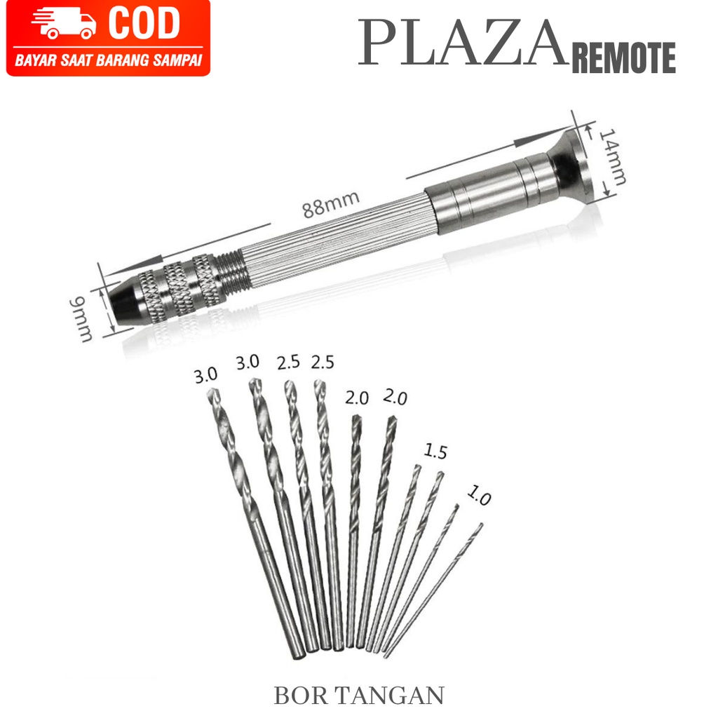 mini pen bor tangan hand drill Manual Lobang Tiny PCB Bahan Aluminium Ukuran 0.5-3.2mm