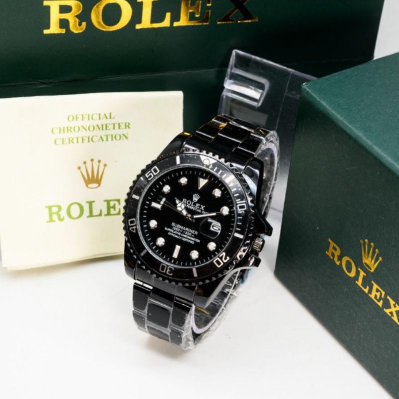 Jam Tangan Rolex Pria Premium Case Angka Tanggal Aktif Free Box Rolex &amp; Baterai