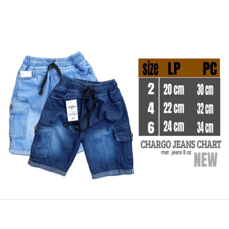 Jeans Cargo Anak Pendek 468 (1-5 Thn)