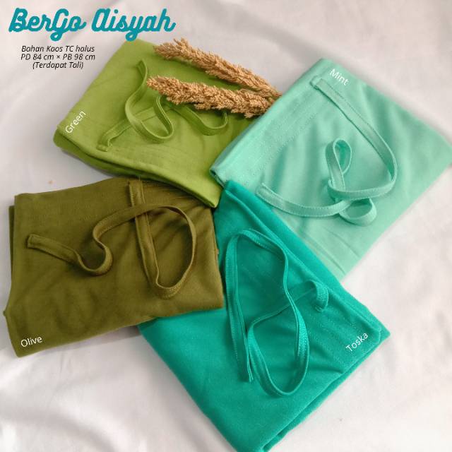 HIJAB SYARI DEWASA CANTIK - BERGO AISYAH TALI - BAHAN KAOS TC HALUS - MURAH !!! BISA COD