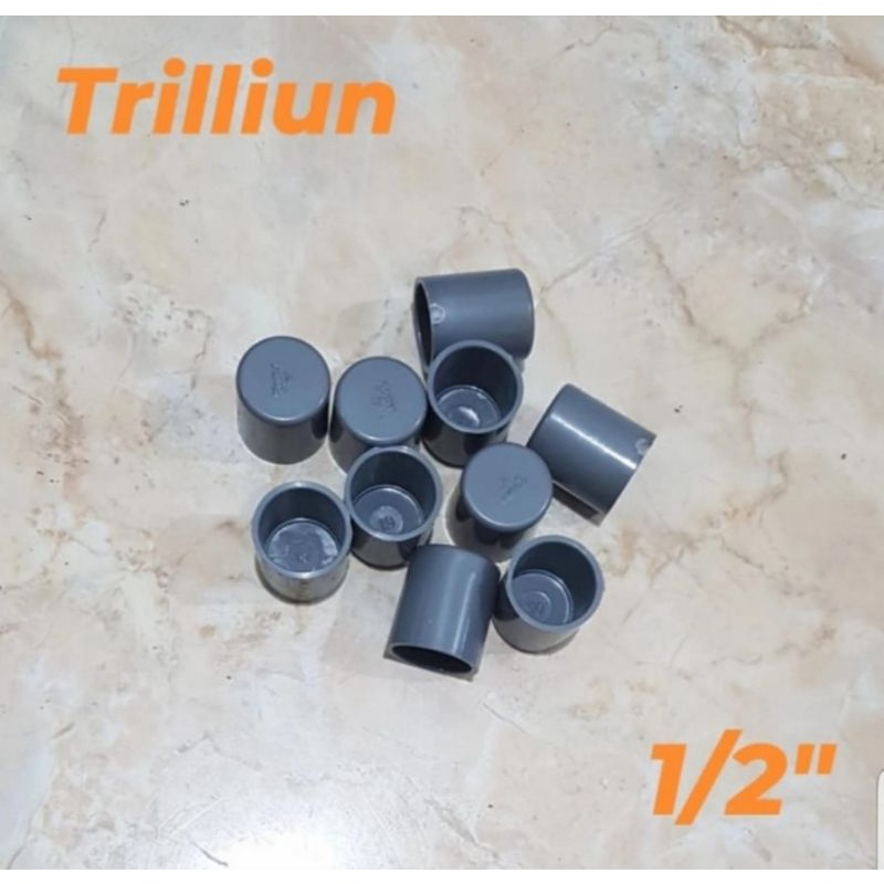 Dop pvc 1/2" TRILLIUN - Tutup pipa pvc TRILLIUN - Plug pvc TRILLIUN 1/2"