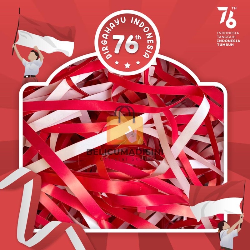 

PAKET KEMERDEKAAN SHREDDED PAPER MERAH PUTIH 17 AGUSTUS HUT RI 76 77 / KERTAS CACAH SERUT KAWUL HAMPERS PEMBUNGKUS KADO / ISI GIFT BOX FILLER