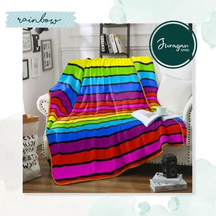 NEW SELIMUT KINTAKUN MICRO FLANEL 160X200 RAINBOW - SELIMUT DEWASA