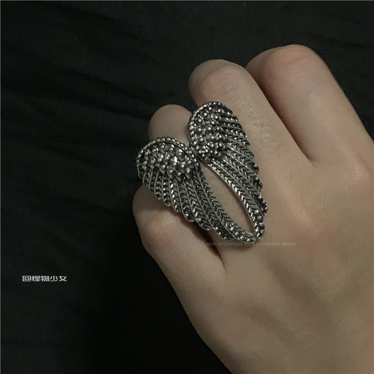 Angel Wing Ring Accessories Dark Retro Harajuku Hip Hop