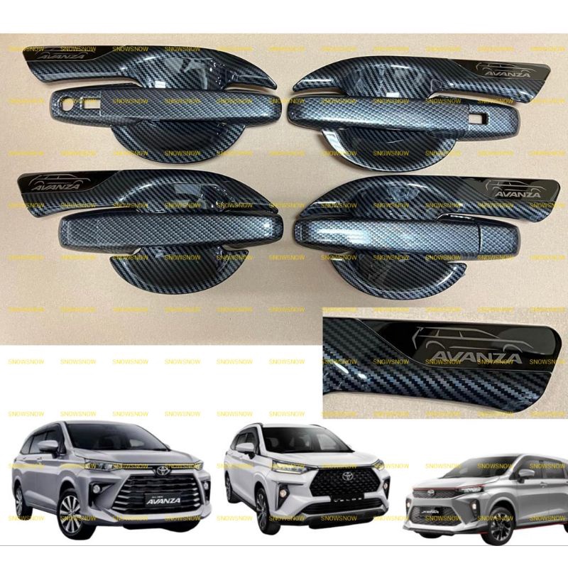 Paket Outer Handle Cover Avanza Xenia Veloz 2022 2023 2024 UP GR SPORT Carbon