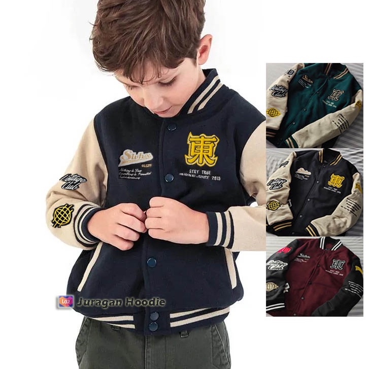 FOR KIDS JAKET  VARSITY SALVIO ANAK VINTAGE PULL BORDIR BAHAN PREMIUM / AJKET BASE BALL VARSITY KAMI