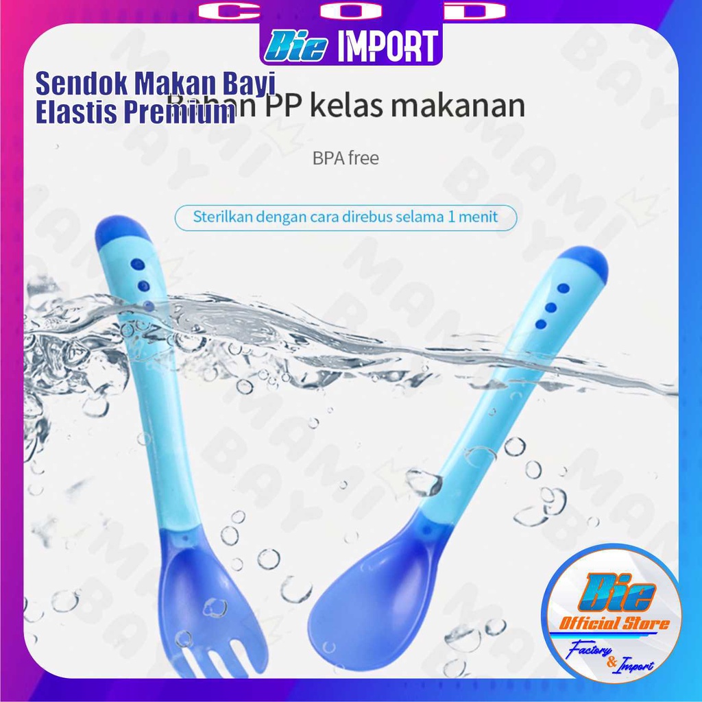 Sendok Makan Bayi Silikon + Indikator Suhu Premium Impor Best Seller