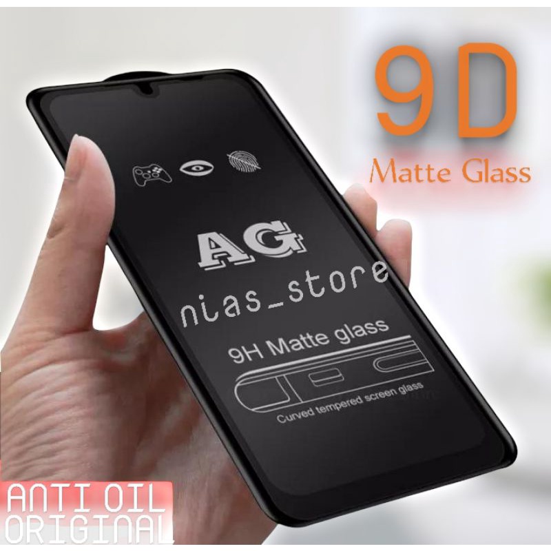 Matte Glass Full Cover Xiaomi Redmi Note 10 Note 10S Note 10 Pro Note 11 Note 11S Note 11 Pro MI 9 MI 9t MI 10t MI 10t Pro Tempered Glass Matte Anti Minyak / Anti Gores / Full Layar / Anti Glare / Screenguard