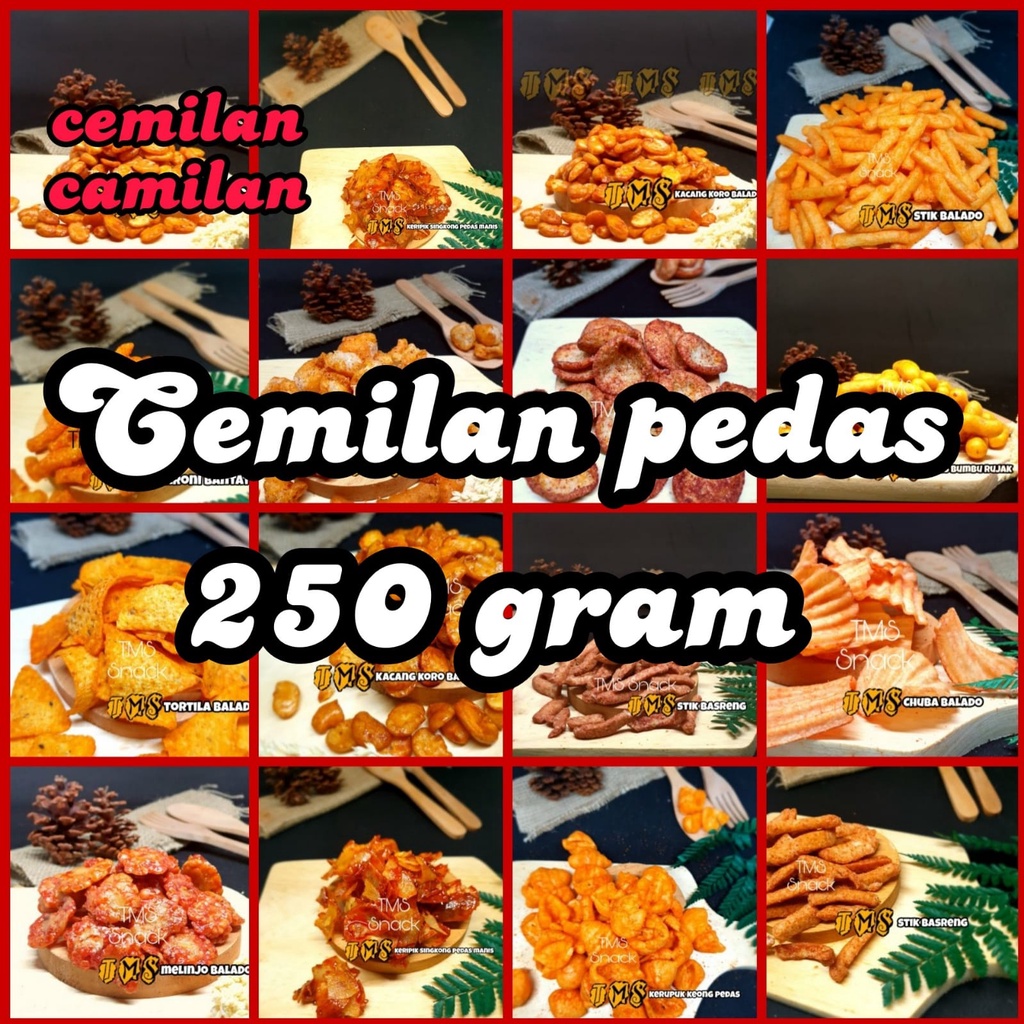 

TERLARIS snack kiloan makanan ringan serba pedas 250 gram jajanan jadul zaman now cemilan manis asin