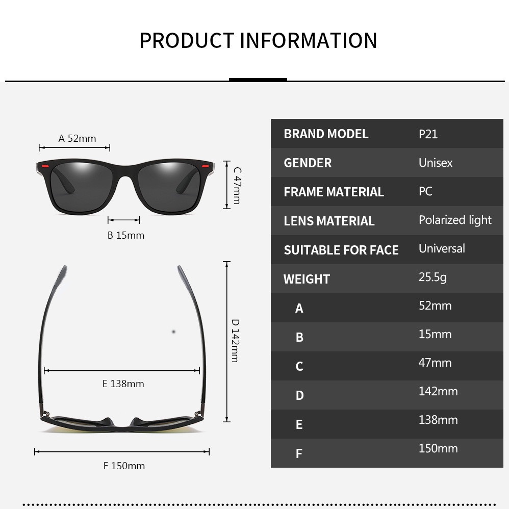 Classic Polarized Sports Sunglasses Men Driving Square Frame Eyeware Shades for Men