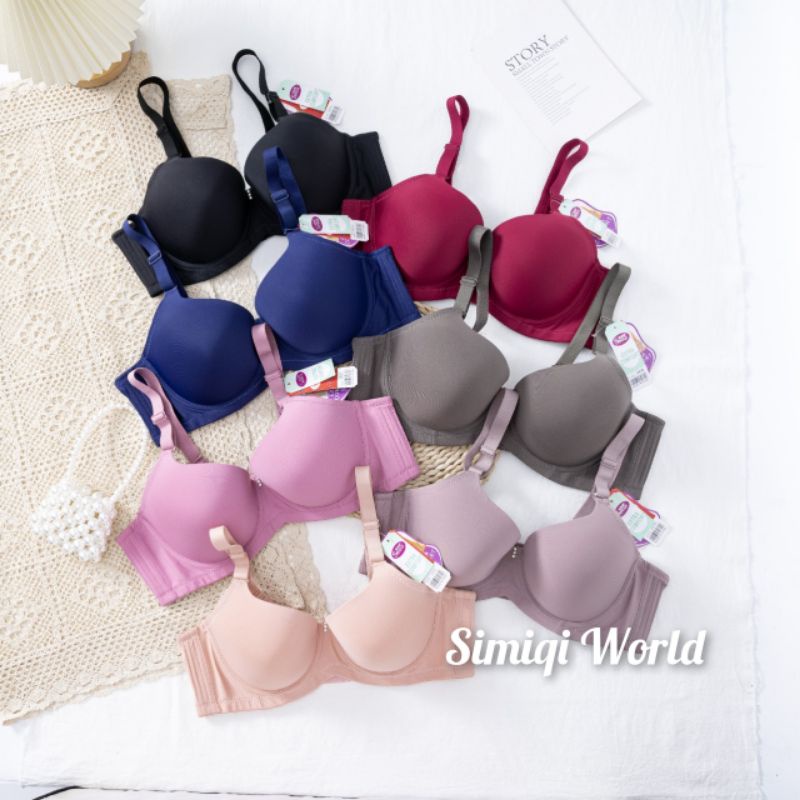 Bra Simiqi K3002 Kawat push up Kait 4 Busa Soft BIG SIZE 38.40.42.44 Cup BESAR BH Wanita Harian