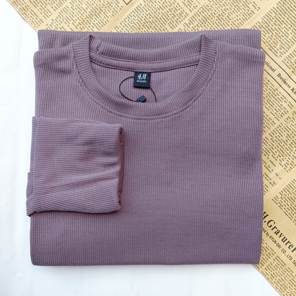 PART II Kaos Rib Premium / Kaos Grosir / Kaos Rib Premium Tebal / Kaos Lengan Panjang Termurah-Soft taro