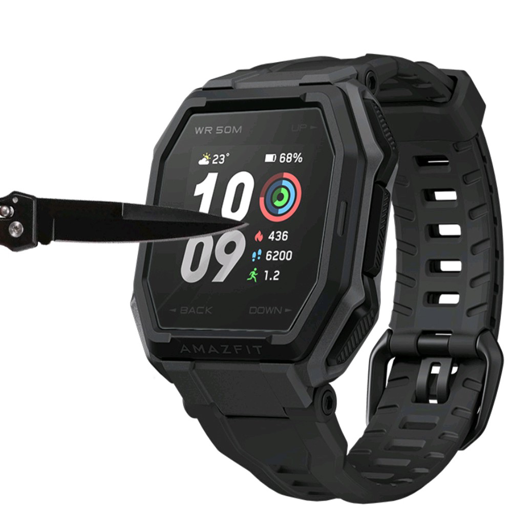 Pelindung Layar Tempered Glass Hd Anti Gores Untuk Smartwatch Xiaomi Huami Amazfit Ares