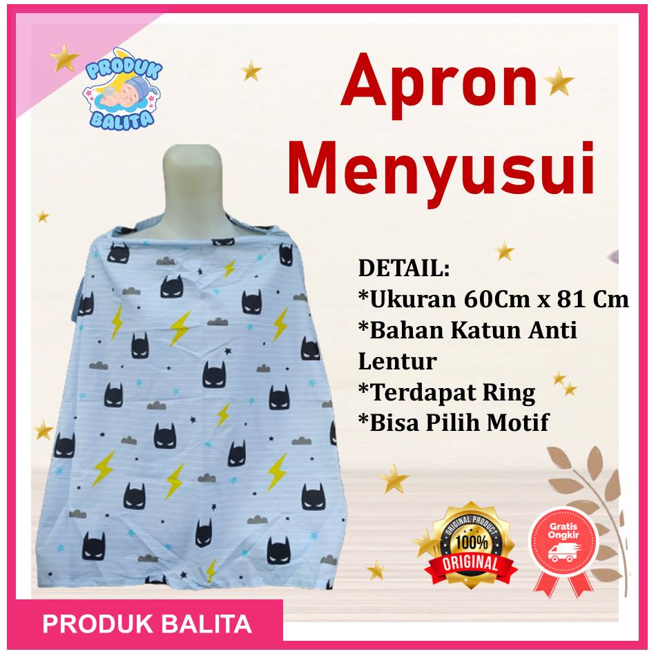 Apron Menyusui Melingkar Motif Karakter Lucu Celemek Menyusui Termurah