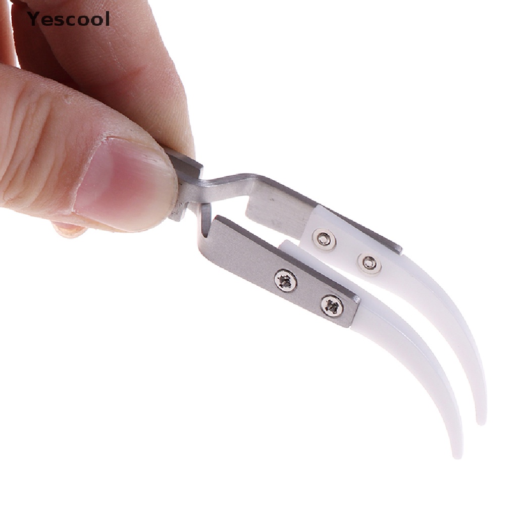 Yescool Anti-static reverse ceramic tweezers heat resistant conductive tweezers .