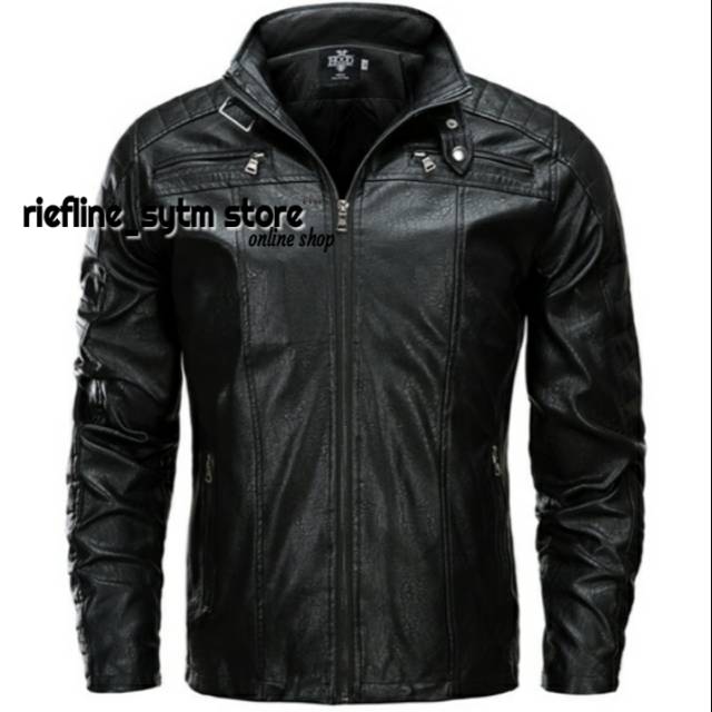 jaket pria bahan semi kulit. jaket kulit priaa