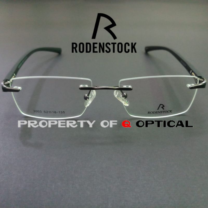 Kacamata Frame Pria Rodenstock R3003-C2 Black Model Rimless Elegan