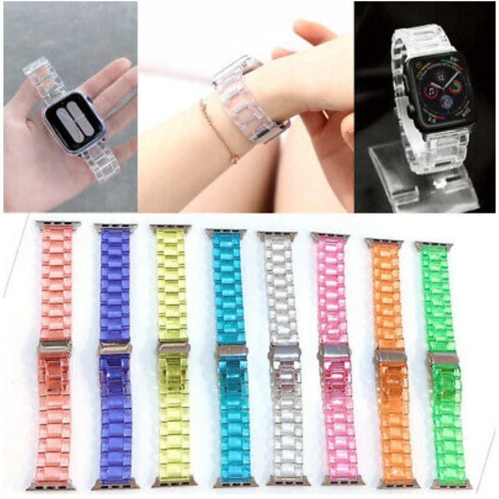 Strap Apple Watch Glassy Resin Band 38mm/40mm/41mm/ 42mm/44mm/45mm/49mm