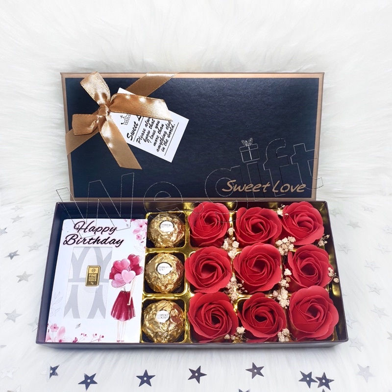 Kado Emas Antam 1gr Ulang Tahun | Wedding | Anniversary Flower Box