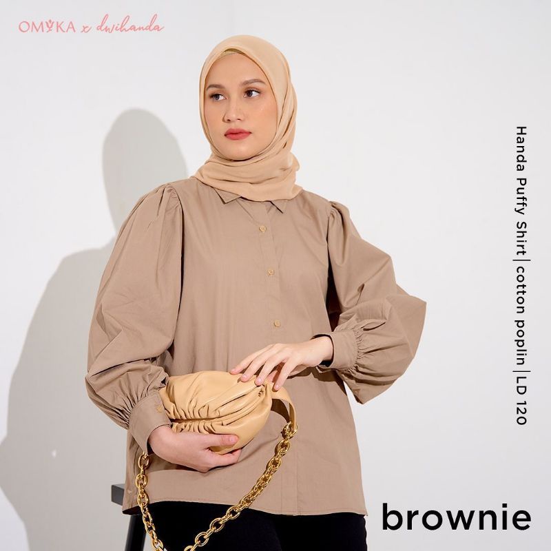 Preloved Handa Puffy Shirt Brownie by Omyka