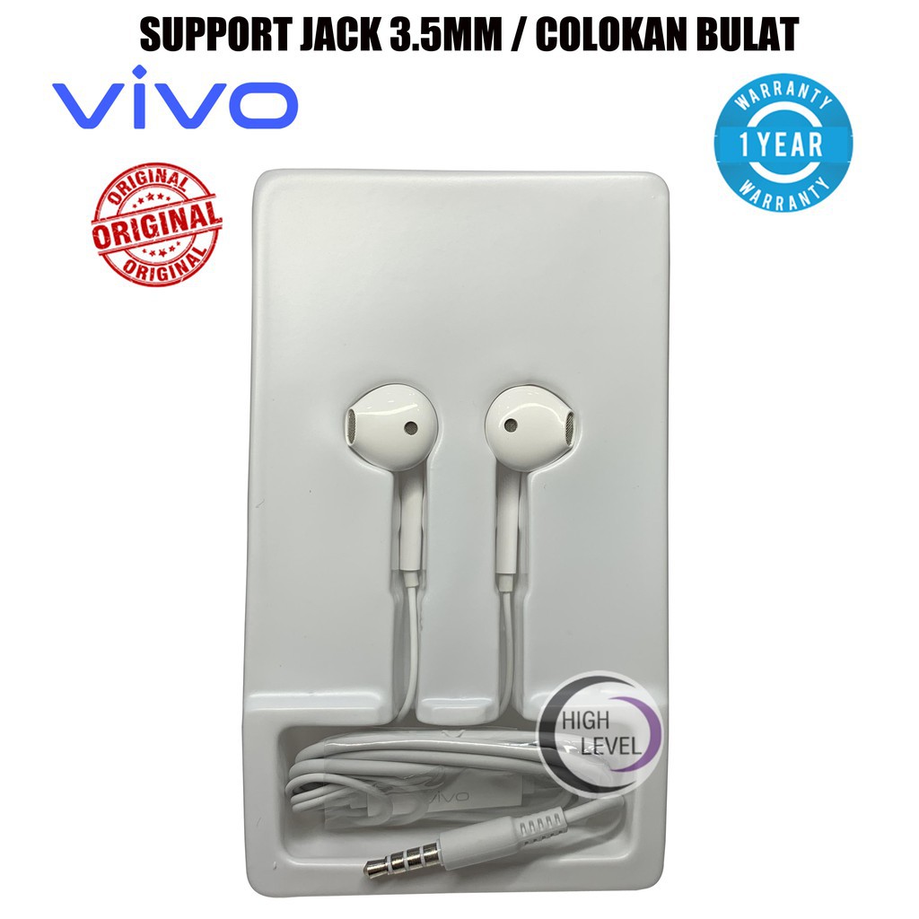 EARPHONE HANDSFREE VIVO V17 PRO / VIVO V19  XE160 JACK 3.5MM ORIGINAL