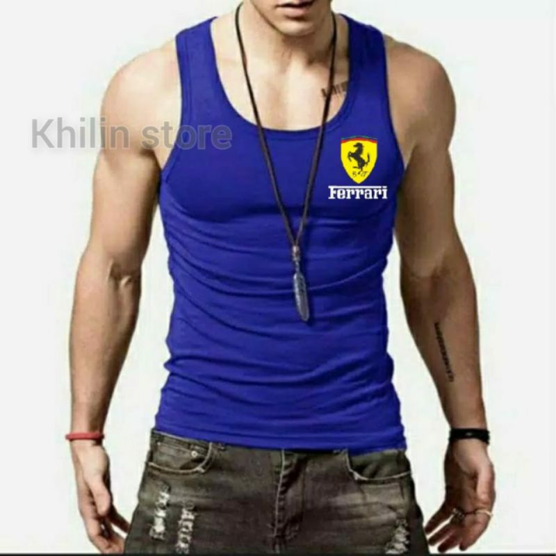 Singlet Pria Ferrari Kaos Singlet pria dewasa baju singlet tanktop laki-laki kaos pria distro ferrari